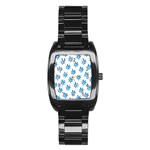 Little Blue Daisies  Stainless Steel Barrel Watch