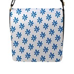 Little Blue Daisies  Flap Closure Messenger Bag (L)