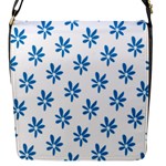 Little Blue Daisies  Flap Closure Messenger Bag (S)