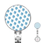 Little Blue Daisies  Stainless Steel Nurses Watch