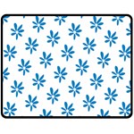 Little Blue Daisies  Double Sided Fleece Blanket (Medium)