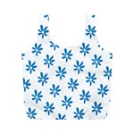 Little Blue Daisies  Full Print Recycle Bag (M)