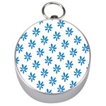 Little Blue Daisies  Silver Compass