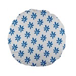 Little Blue Daisies  Standard 15  Premium Flano Round Cushion 