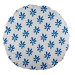 Little Blue Daisies  Large 18  Premium Flano Round Cushion 