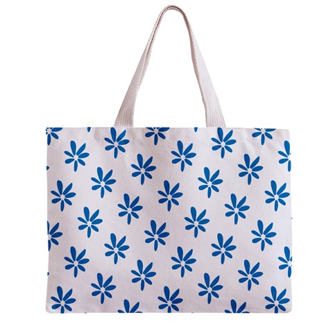 Little Blue Daisies  Zipper Mini Tote Bag from ArtsNow.com Front