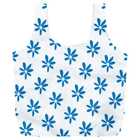 Little Blue Daisies  Full Print Recycle Bag (XXL) from ArtsNow.com Back