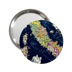 Map Italy Blue  2.25  Handbag Mirror