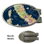 Map Italy Blue  Money Clip (Oval)