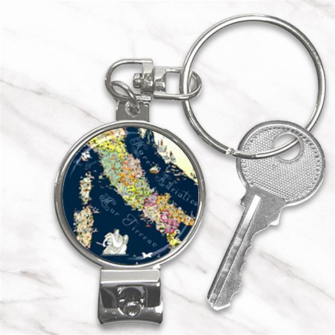 Map Italy Blue  Nail Clippers Key Chain from ArtsNow.com Front