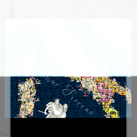 Map Italy Blue  Jigsaw Puzzle (Rectangular) from ArtsNow.com Front