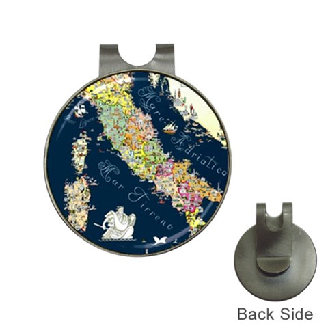 Map Italy Blue  Golf Ball Marker Hat Clip from ArtsNow.com Front