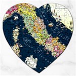 Map Italy Blue  Jigsaw Puzzle (Heart)