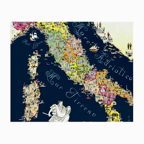 Map Italy Blue  Small Glasses Cloth from ArtsNow.com Front