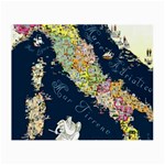 Map Italy Blue  Small Glasses Cloth