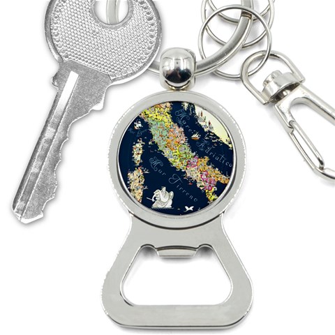 Map Italy Blue  Bottle Opener Key Chain from ArtsNow.com Front