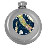 Map Italy Blue  Hip Flask (5 oz)