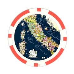 Map Italy Blue  Poker Chip Card Guard from ArtsNow.com Front