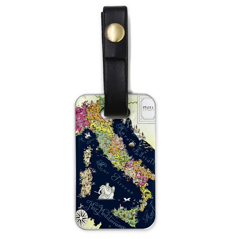 Map Italy Blue  Luggage Tag (one side) from ArtsNow.com Front