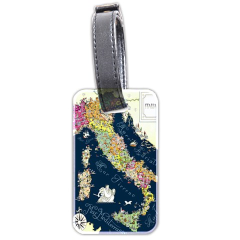 Map Italy Blue  Luggage Tag (two sides) from ArtsNow.com Front