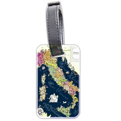 Map Italy Blue  Luggage Tag (two sides) from ArtsNow.com Front