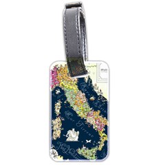 Map Italy Blue  Luggage Tag (two sides) from ArtsNow.com Back