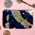 Map Italy Blue  Large Coin Purse