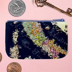 Map Italy Blue  Large Coin Purse from ArtsNow.com Back