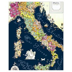 Map Italy Blue  Drawstring Pouch (XL) from ArtsNow.com Front