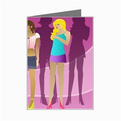 mannequin girls Mini Greeting Card from ArtsNow.com Left