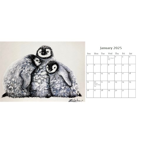 Desk Calendar 11 x 5 from ArtsNow.com Jan 2025