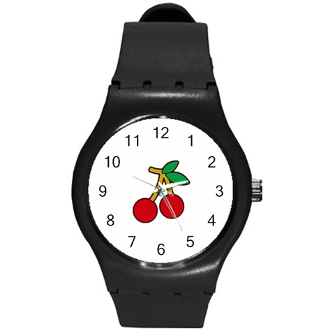 Cherry Plastic Sport Watch (Medium) from ArtsNow.com Front