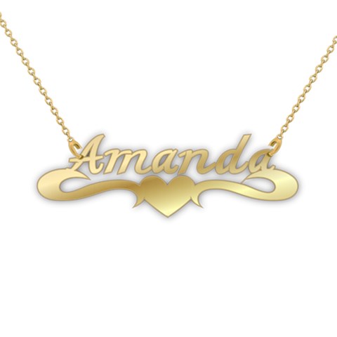 Personalized Heart Name Gold Name Pendant from ArtsNow.com Front