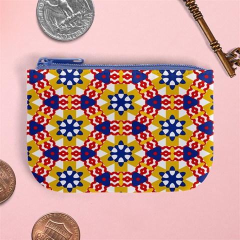 Wavey shapes pattern                                                             Mini Coin Purse from ArtsNow.com Front