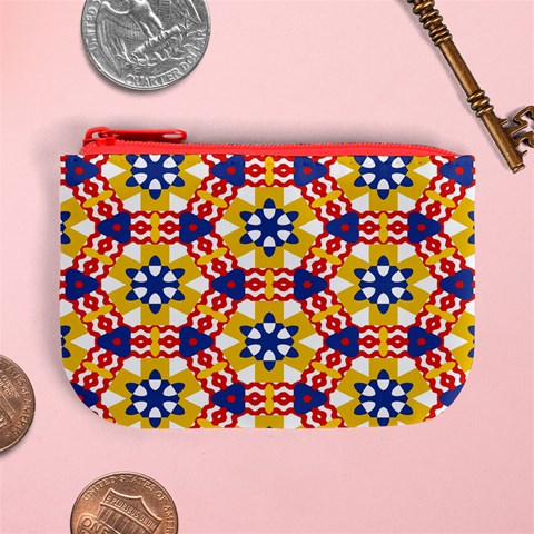 Wavey shapes pattern                                                             Mini Coin Purse from ArtsNow.com Front