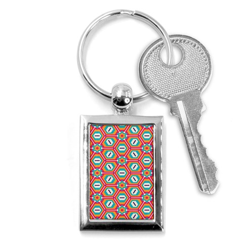 Hexagons and stars pattern                                                                Key Chain (Rectangle) from ArtsNow.com Front