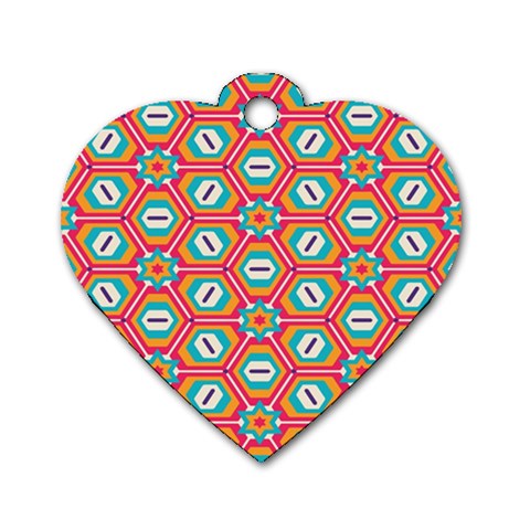 Hexagons and stars pattern                                                                Dog Tag Heart (One Side) from ArtsNow.com Front