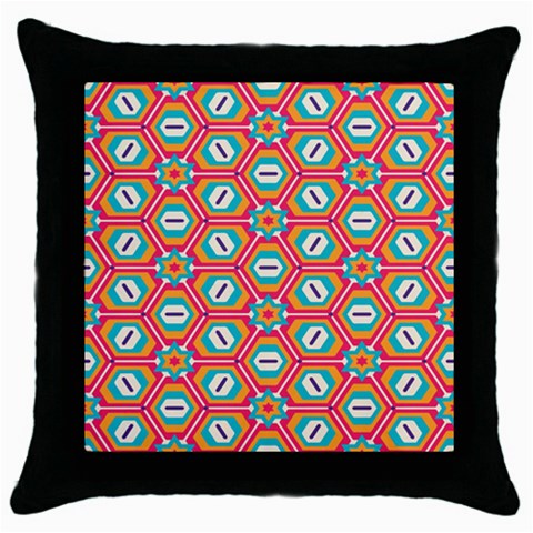 Hexagons and stars pattern                                                                Throw Pillow Case (Black) from ArtsNow.com Front