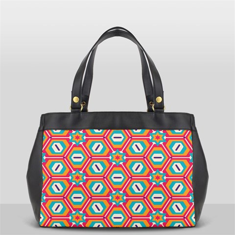 Hexagons and stars pattern                                                                Oversize Office Handbag (2 Sides) from ArtsNow.com Front