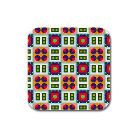 Shapes in shapes 2                                                                 Rubber Square Coaster (4 pack) from ArtsNow.com Front