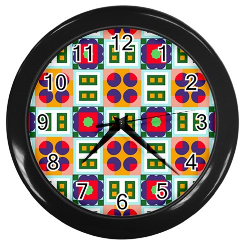 Shapes in shapes 2                                                                 Wall Clock (Black) from ArtsNow.com Front