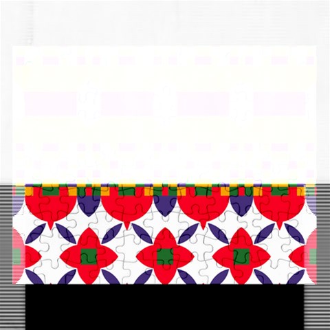 Red flowers and colorful squares                                                                  Jigsaw Puzzle (Rectangular) from ArtsNow.com Front