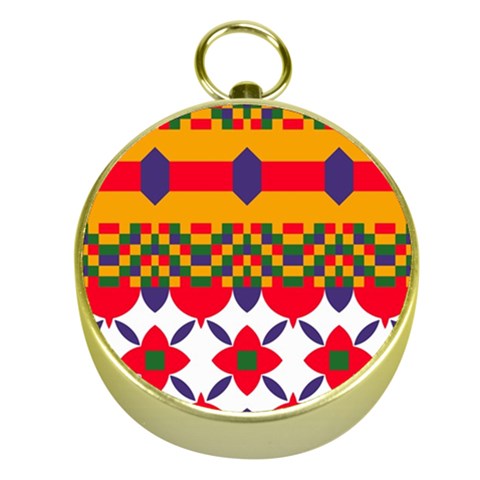 Red flowers and colorful squares                                                                  Gold Compass from ArtsNow.com Front