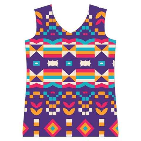 Pastel shapes rows on a purple background                                                                   Women s Basketball Tank Top from ArtsNow.com Front