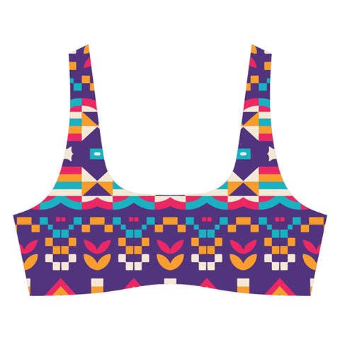 Pastel shapes rows on a purple background                                                                  Cross Back Hipster Bikini Set from ArtsNow.com Front