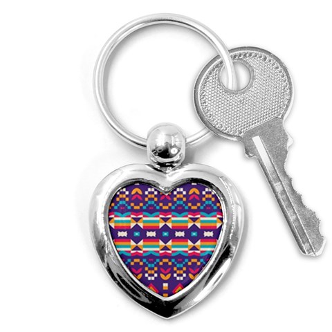 Pastel shapes rows on a purple background                                                                   Key Chain (Heart) from ArtsNow.com Front