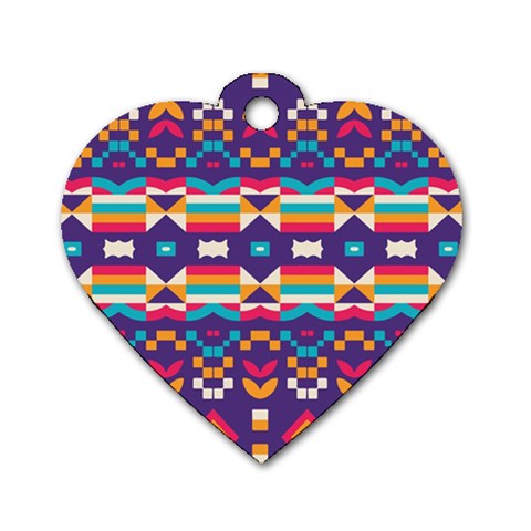 Pastel shapes rows on a purple background                                                                   Dog Tag Heart (One Side) from ArtsNow.com Front