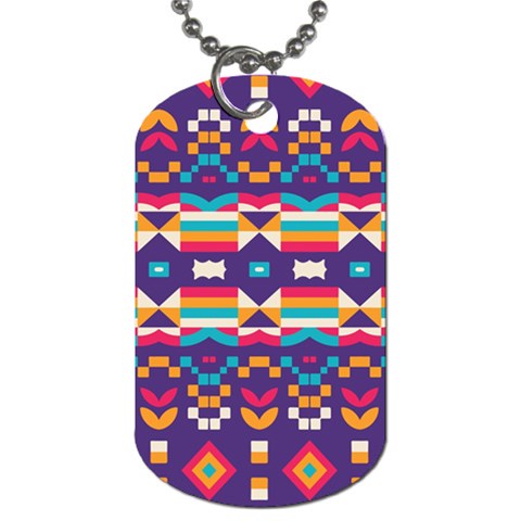 Pastel shapes rows on a purple background                                                                   Dog Tag (One Side) from ArtsNow.com Front