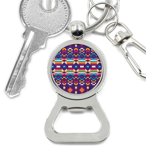 Pastel shapes rows on a purple background                                                                   Bottle Opener Key Chain from ArtsNow.com Front