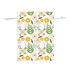 Flowers on a white background pattern                                                                Lightweight Drawstring Pouch (L) from ArtsNow.com Back